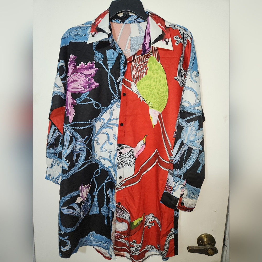 Bird floral print shirt